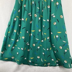 Women Tulip Dress XSP Petite Floral V-Neck Ruffle Sleeve Keyhole Pixie Fairy EUC