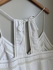 Hush celia embroidery cotton linen ivory summer holiday dress Size S/M bnwt