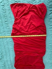 sofia by sofia vergara Red Ruched Midi Dress-XL