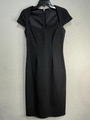 Maria Bianca Nero Womens Black Scoop Neck Cap Sleeve Bodycon Dress Size Medium