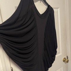 Y2K BCX Generation Black Draped Cocoon Dress Women’s Small Rayon Spandex