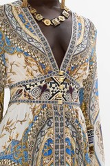 Camilla Make Me Your Mosaic Kimono Sleeve Dress With Shirring Size S