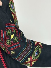 Basil & Maude Size Medium Black Embroidery Tunic Dress Semi Sheer Beach Cover-up