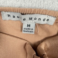 Haute Monde tan Corset Front Dress Puff Sleeve Mini steampunk bodycon milkmaid