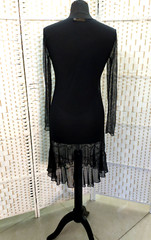 Michal Negrin Black Dress Decorated With Lace At The Bottom Size – M –