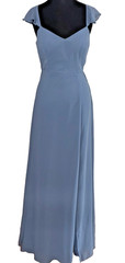 NWT-B Levkoff 7152 Chiffon Cap Sleeves Dress Back Panels Slit -Sz 12 MSRP $179