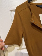 French Connection Earth Clay Solid Meadow Jersey Button Front Dress