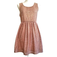 Charlotte Russe Dress Juniors Large Fit & Flare Rose Gold Keyhole Back