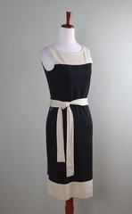 ST. JOHN COLLECTION $1195 Two Tone Milano Wool Knit Belted Dress Size 2