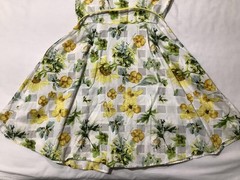 Julian Taylor Dress Womens Medium Yellow Floral Sleeveless Button Front Belt