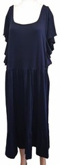 Women&rsquo;s Keluwani Navy Blue Ruffle Sleeve Midi Dress Size US 26
