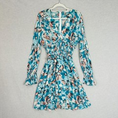 Scanlan Theodore Dress Silk Long Sleeve AU 10 US 6 Coastal Resort Euro Summer