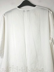 Reiss Etta Embroidered Cotton Blend Kaftan, White – Size 14-18