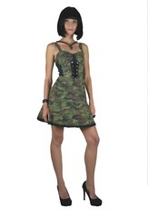 TRIPP NYC PUNK ROCKER BURNING MAN GOTHIC STEAMPUNK CAMO ARMY MINI DRESS SS9643P