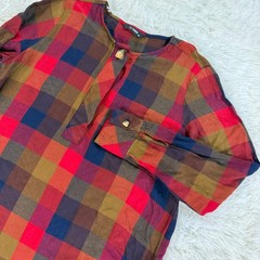 LC Waikiki Plaid Henley Tunic Shirt Dress Medium Casual Preppy Boho Cottagecore