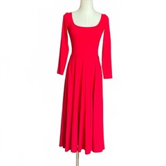 Reformation Red Long Sleeve Midi Dress, Size S