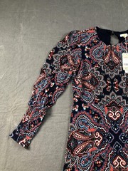 Boden Dress Womens 8P Multicolor Paisley Round Neck Long Sleeve Jersey NWT