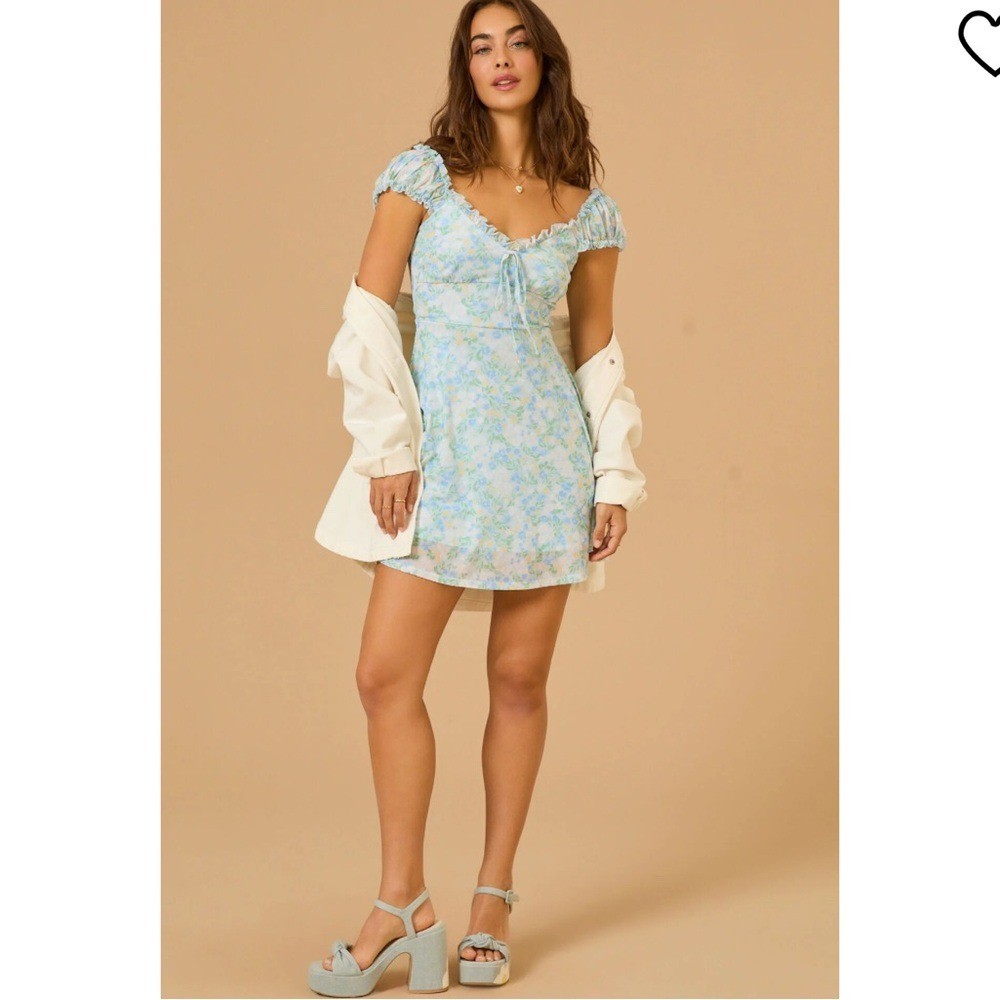 NWT Altar&rsquo;d State Floral Blue Yellow Dress Large 10/12
