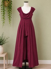 Altar&rsquo;d State Maxi Dress Romper M NWT Burgundy Wine Cowl Neck Skort Overlay