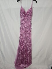 $199 B Darlin Juniors Sequin-Pattern Floor- Dark Mauve 13/14