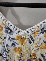 Joie Dress Womens 4 Yellow Maxi Flare Tier Sleeveless Tank Floral Sundress Vneck