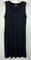 J Jill Dress Womens M Sleeveless Jersey Knit Black Velvet Lined Stretch Cocktail