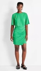 NWT~ Future Collective sz XL Green Mini Shirt Drape Dress Knit short sleeve CC91