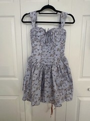 House of CB Ophelia Dress Size S Regular Length (Cup A-C) Blue Floral