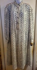 Gloria Vanderbilt White/Black/Red Long Sleeve, Button-Down, Shirt Dress; Size 14