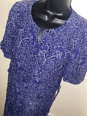 Next Navy Print Long Dress Size 8 ( 921)
