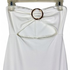 Michael Costello x Revolve Erin Strapless Midi Dress in White Womens Size XS