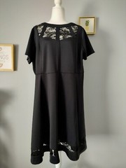 Dress Women Lane Bryant size 22/24 color black Polyester And Spandex A Line