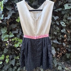 Vintage Maison Petite by Kasper Cocktail Dress Wrinkle Taffeta Satin Bodice