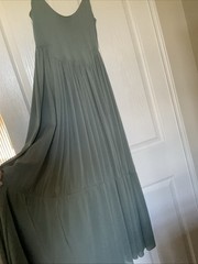 Vince Gathered Knit Cami Midi/ Maxi Dress XS Sage Green NWT