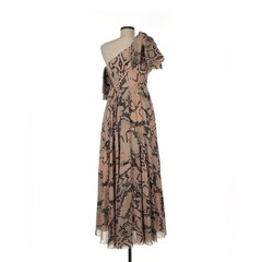 Solace London Brown Python Snake Print Rosa Maxi Dress, Size 8