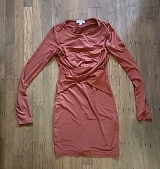 Fashion Nova Women’s Orange TRESSER Front Twist Long Sleeve Mini Dress Small