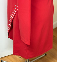 NEW-Michael Kors-Women-Red Studdet Long Sleves Dresses.Sz-L/G.Cambodia.
