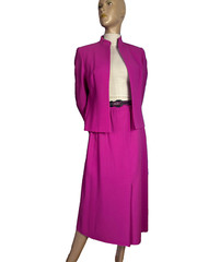 Impression Karl Lagerfeld Couture Costume Jacket Skirt Pink 36 38 Vintage