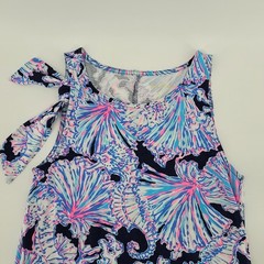 Lilly Pulitzer XXS Luella Swing Shift Dress 100% Pima Cotton Shell Print Purple