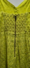 ALICE + OLIVIA FAE Gathered Broderie Anglaise Mini Dress Lemon Sorbet Sz 8