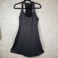 MPG Gray Athletic Dress Womens Size M Stretch Mesh Racerback Built in Bra