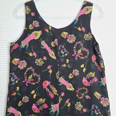 Whimsical Reversible Semi-Sheer Shift Dress Casual Lightweight Unbranded Est Med
