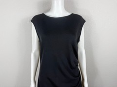 ST. JOHN COUTURE Milano Knit Dress Ruched Black – Size 12 – NTSF