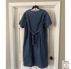 Vintage Carolina Blues Plus Size 22W Embellished Studded Denim Maxi Dress 90s