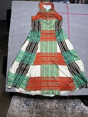 Borgo de Nor Multicolour Patchwork Halter Midi Dress UK 14 2