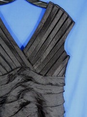 SCARLETT NITE Black Shimmer LAYERED PETAL SHEATH DRESS Party Cocktail CHIFFON 8