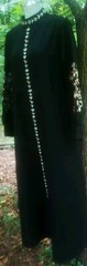MAI & FUN Middle Eastern Moroccan Arabic Style Black Floral Kaftan Dress Size XL