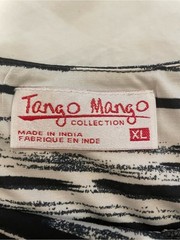 Tango Mango Black & White Abstract Ruffle Tiered Midi Dress Stretchy Flirty XL