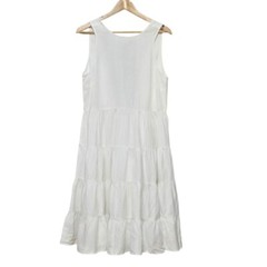 LOFT Beach Open Back Tiered Midi Summer Dress Size Small