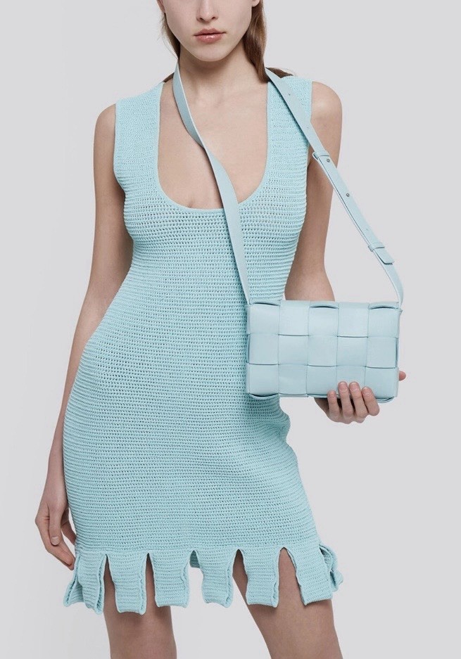 Bottega Veneta Salon 01 Turquoise Mini Dress XS/UK6